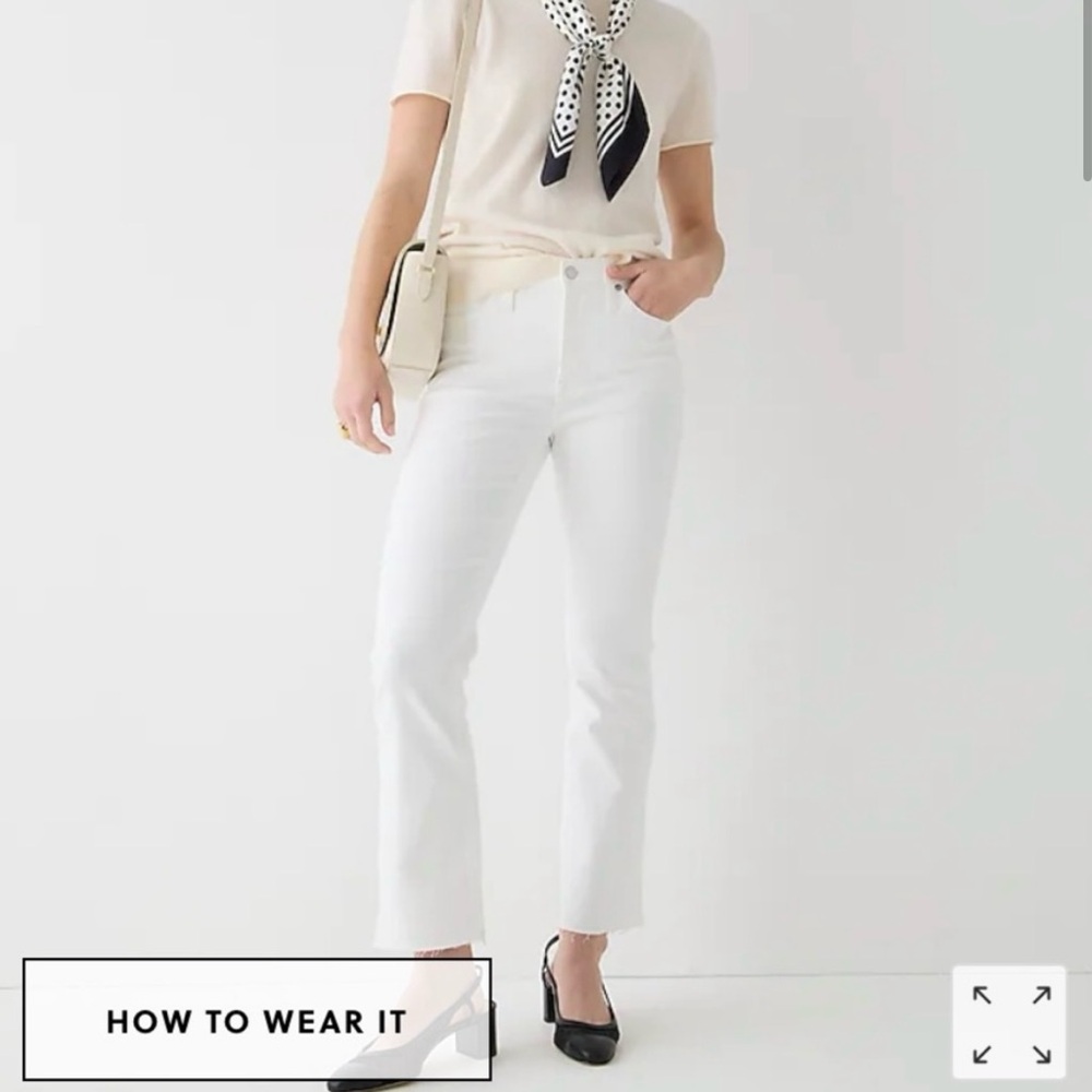 J.Crew 9” Demi Boot Crop White Denim - Picture 2 of 6